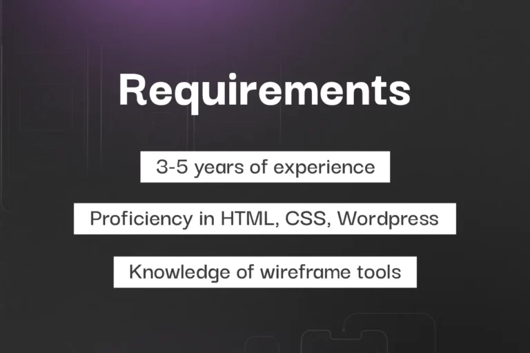 UX/UI Designer Requirements