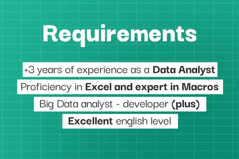 Dominio de Excel y experiencia en Macros.