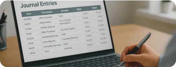 Journal entries and adjustments